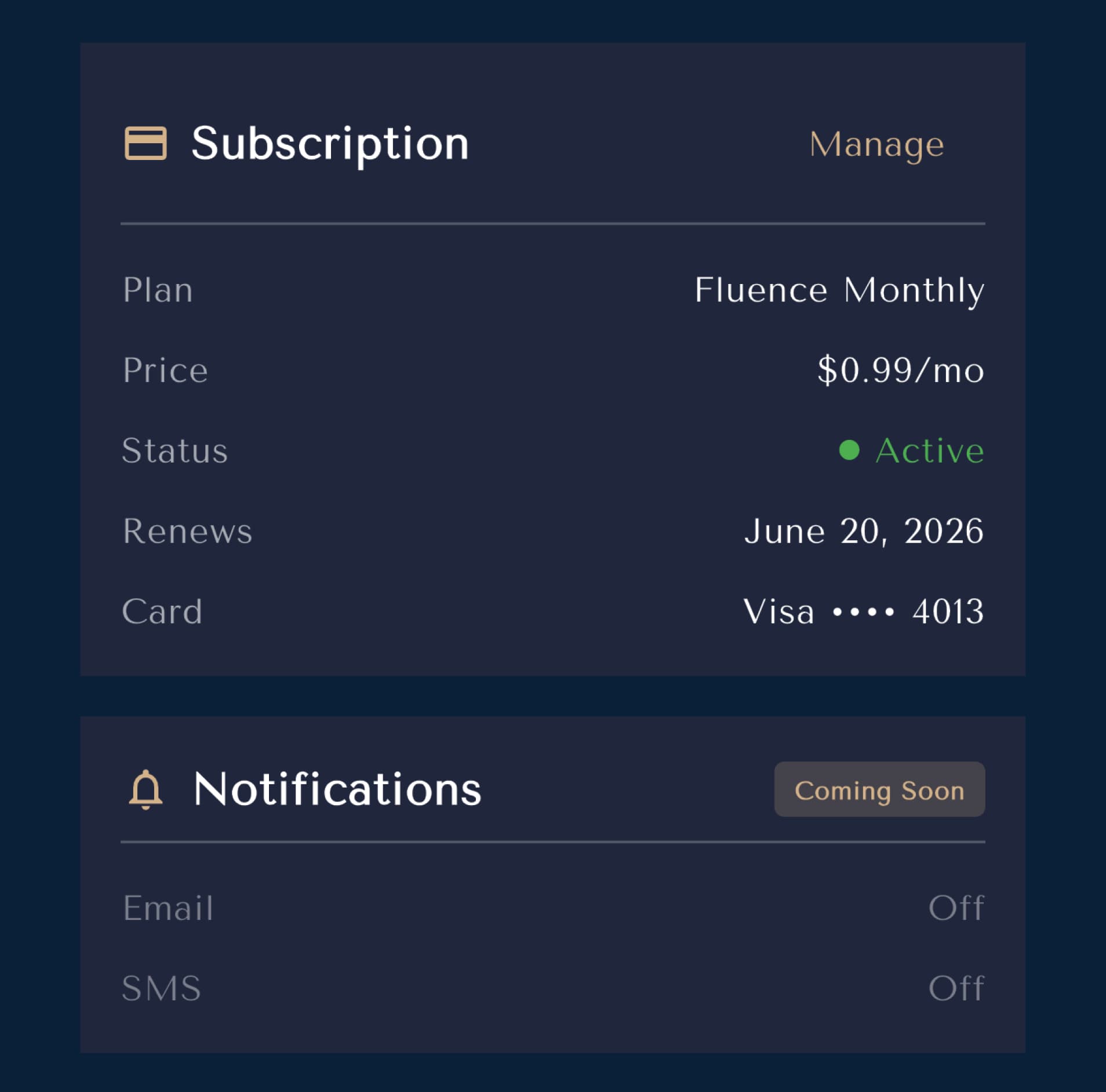 Settings interface with unified experience across devices